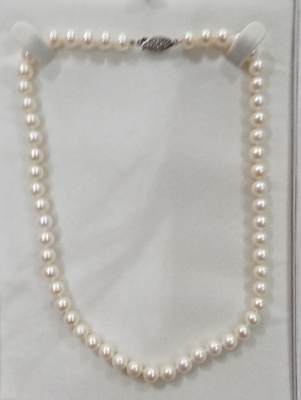 Classic Ivory White Akoya Pearl Strand Necklace - S925 Silver Clasp.